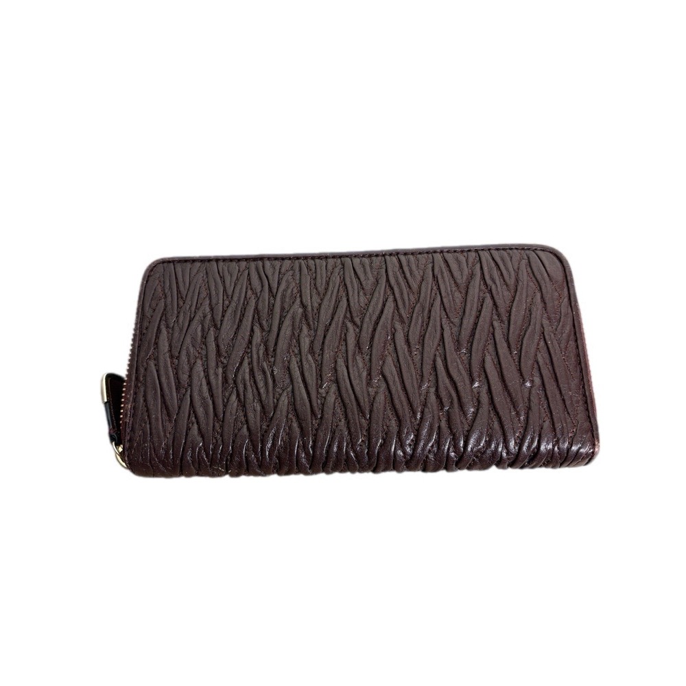 Coach Wallet Brown Gathered Twist Accordian Zip‎ Gold Zip Classic Sophisticated - Picture 3 of 7